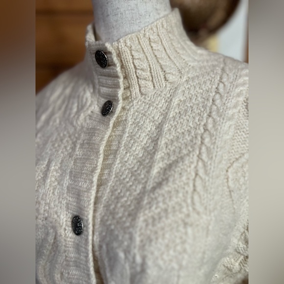 Ralph Lauren Ivory Cable Knit Cardigan - Picture 9 of 14